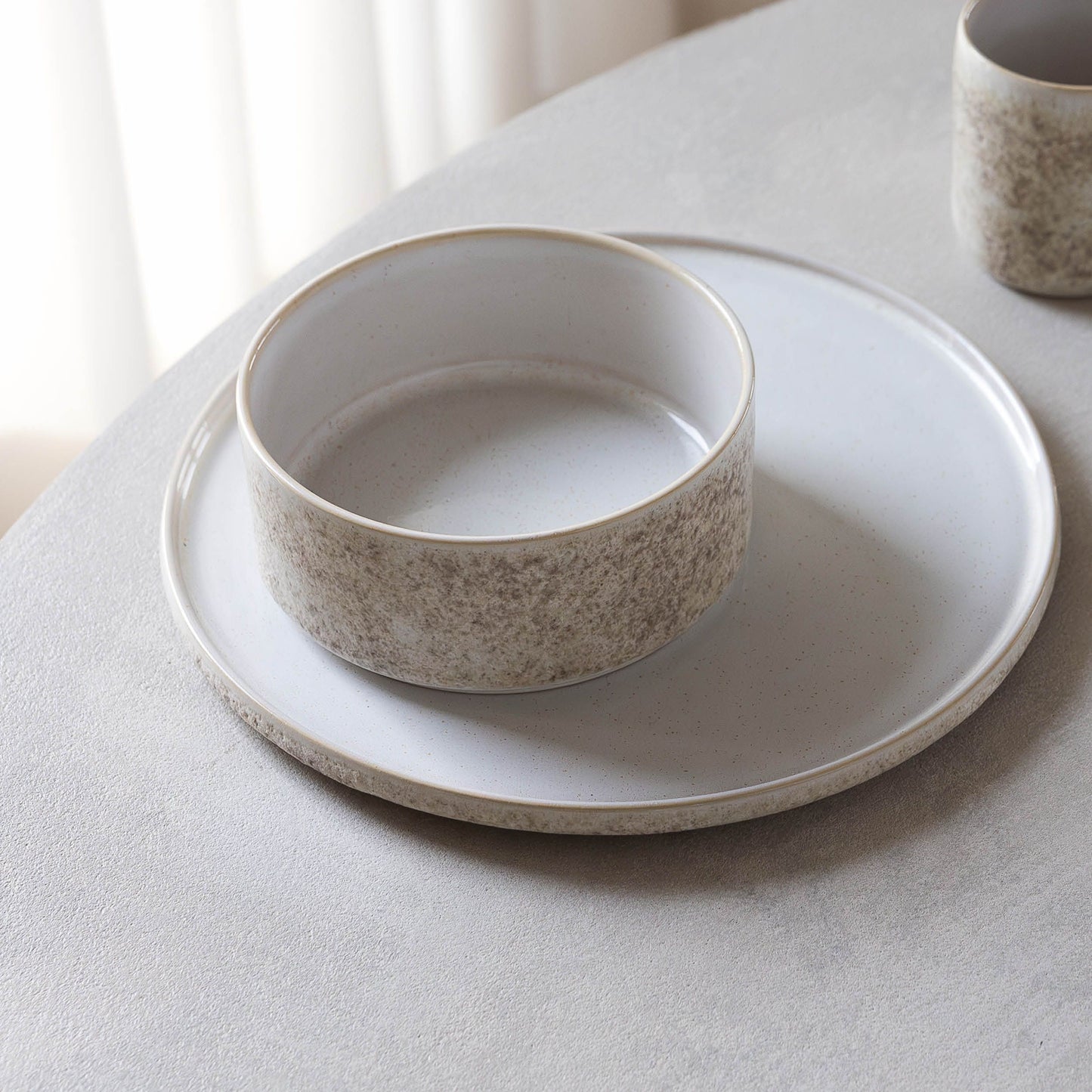 Beige Stoneware Bowl 14cm