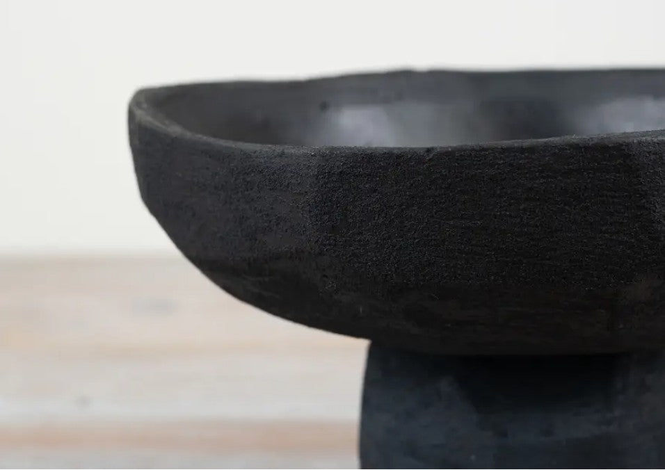 Black Cement Style Pot 23cm