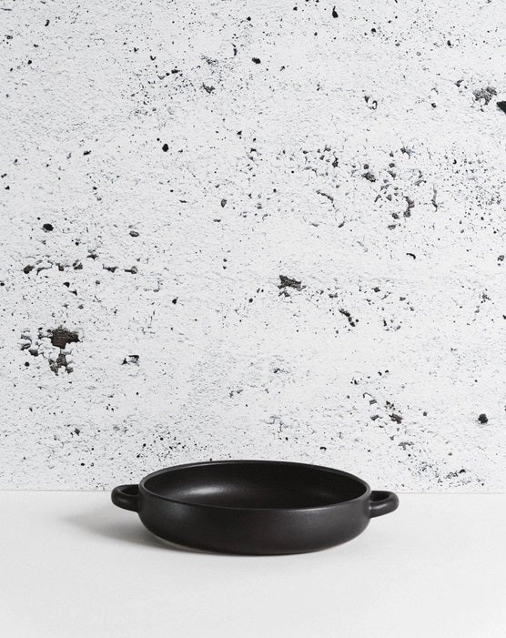 Black Stoneware Bowl with Handles 20cm