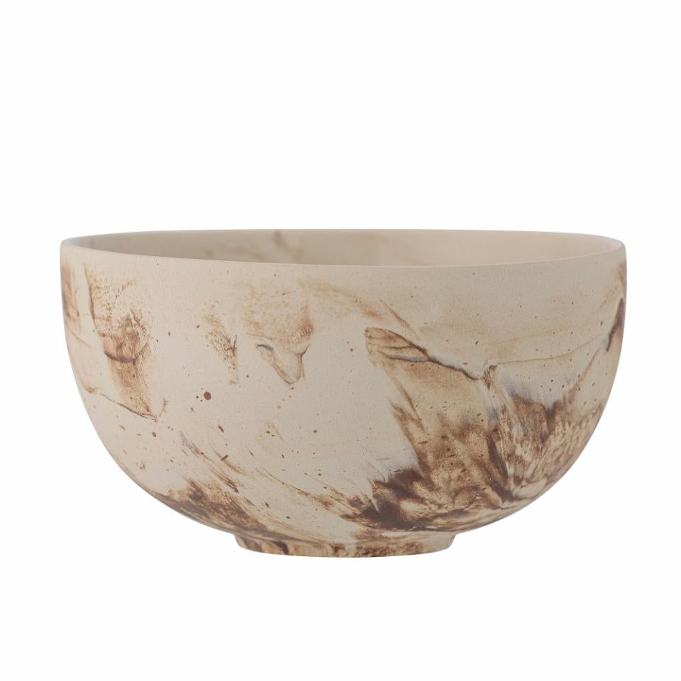 Brown Marbled Stoneware Bowl 14cm