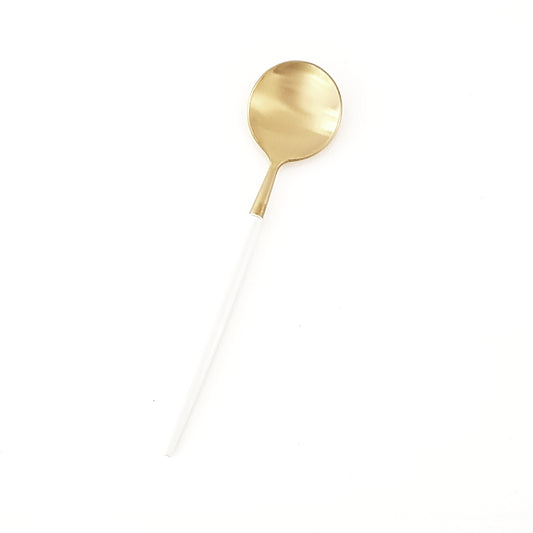 White & Gold Spoon 13cm
