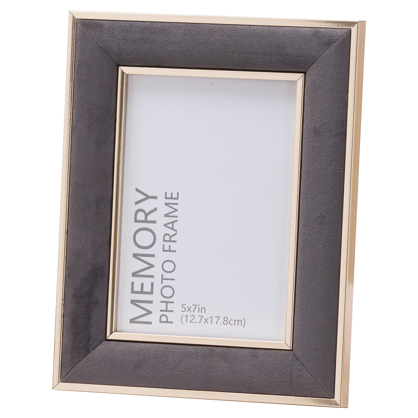 Grey Velvet & Gold Photo Frame
