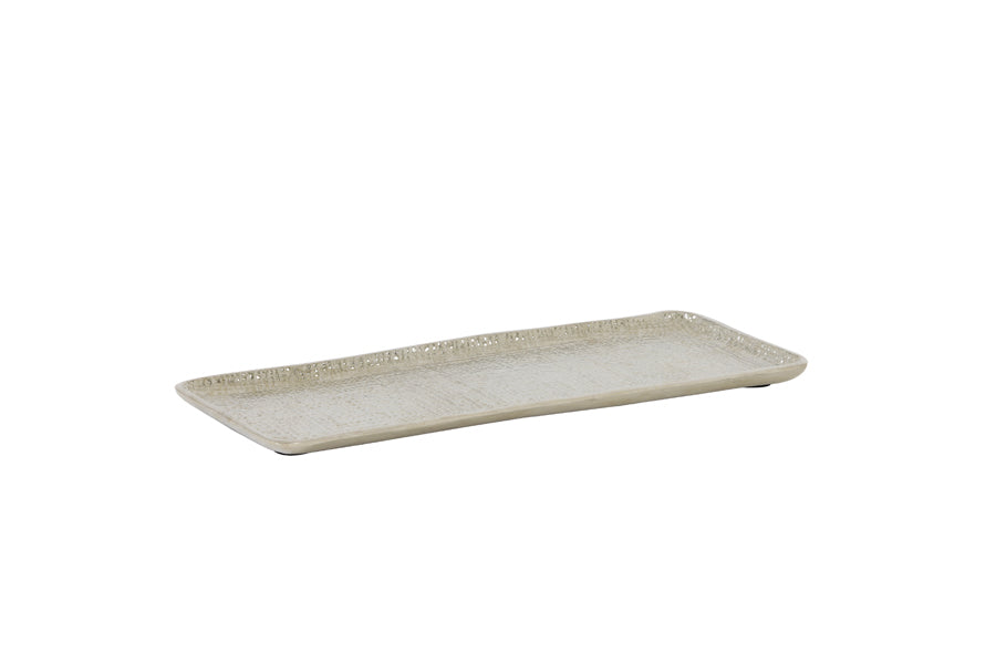 Silver Nickel Pattern Rectangle Tray