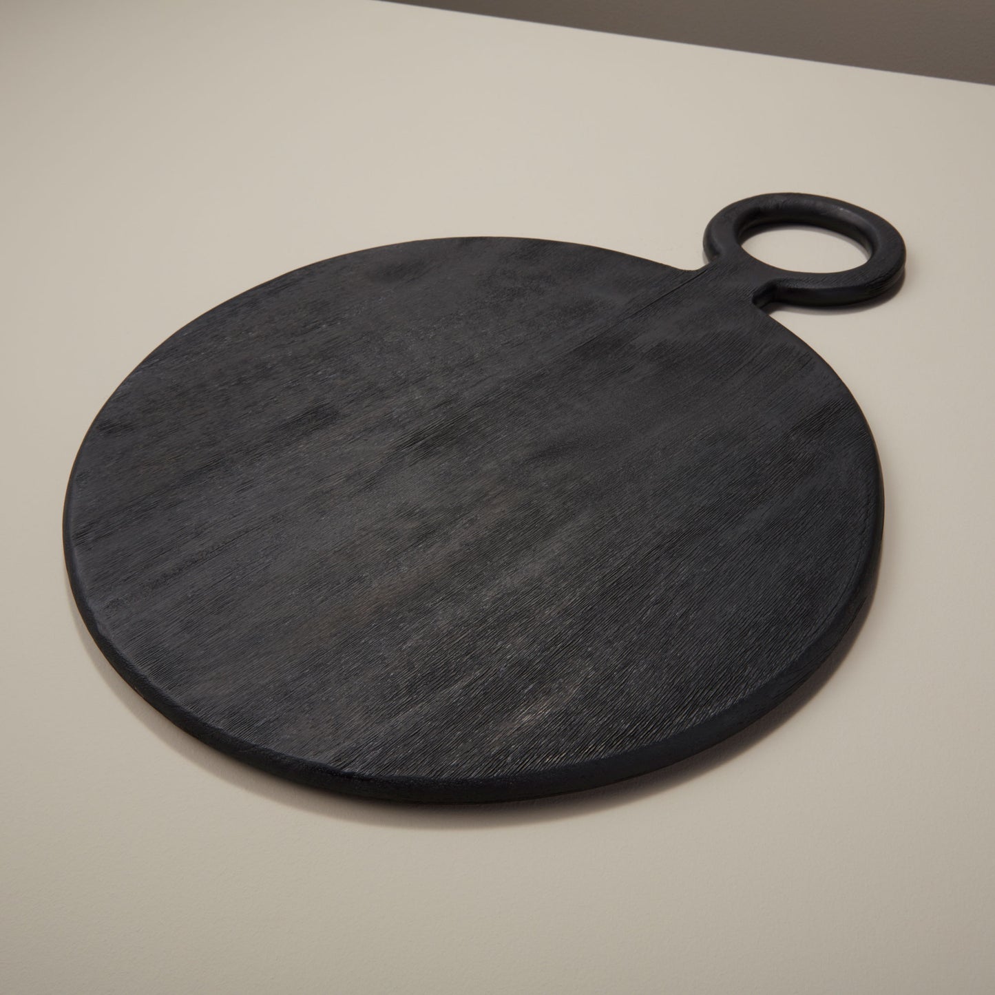 Black Round Mango Wood Board 36cm