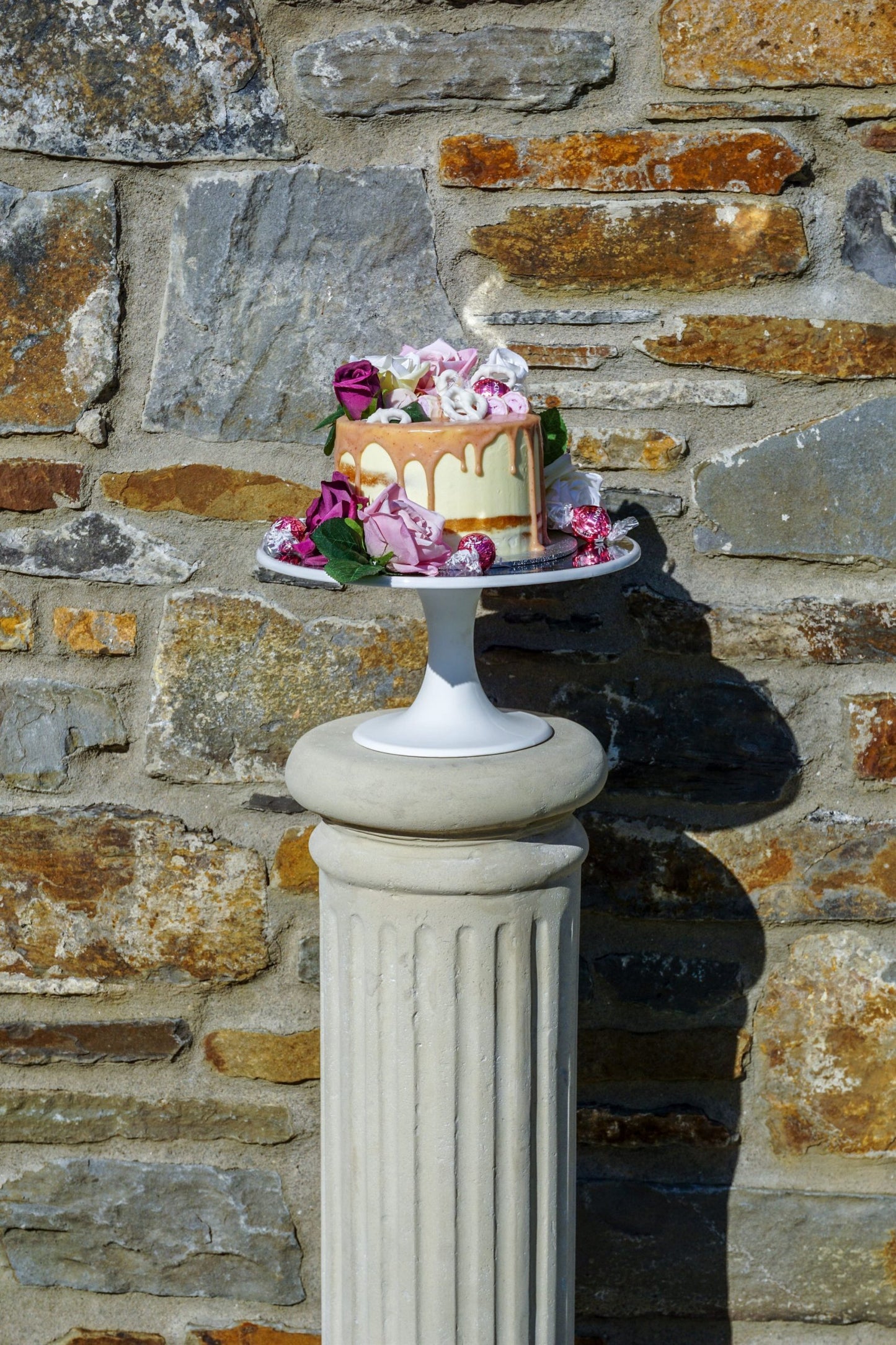 Round Cream Fluted Column
