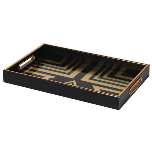 Gold & Black Tray 45cm