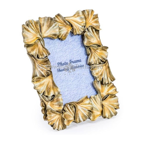 Antique Gold Ginkgo Leaf Photo Frame 4x6"