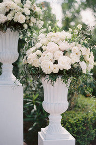 White Wash Fluted Urn 60cm