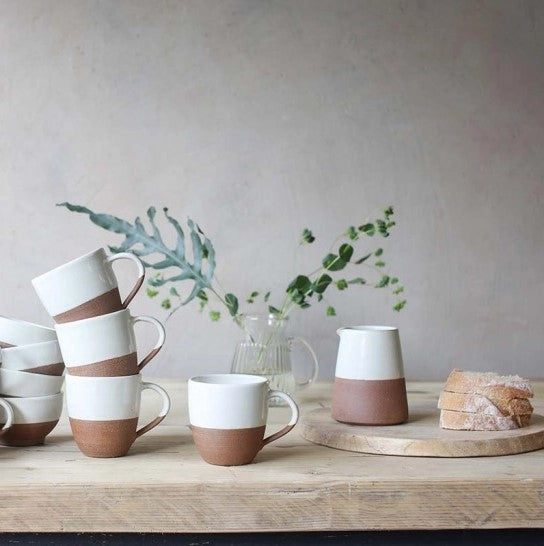 Mali White/Terracotta Slanting Jug 11.5cm