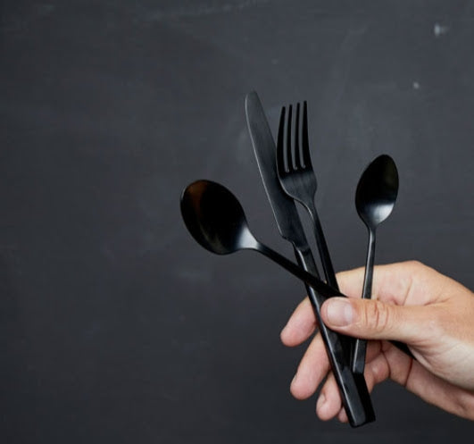 Matte Black cutlery Set 4x4pc