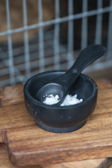 Black Stone Salt Spoon