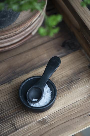 Black Stone Salt Spoon