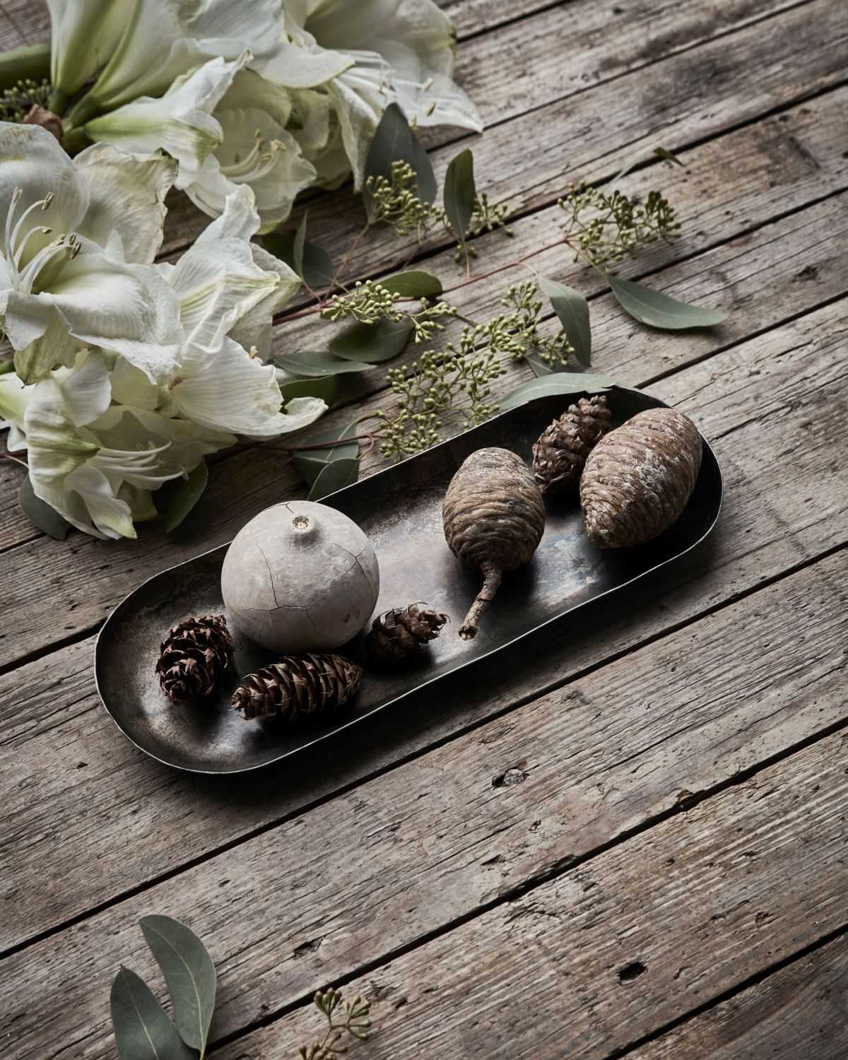 Antique Brown Deco Tray