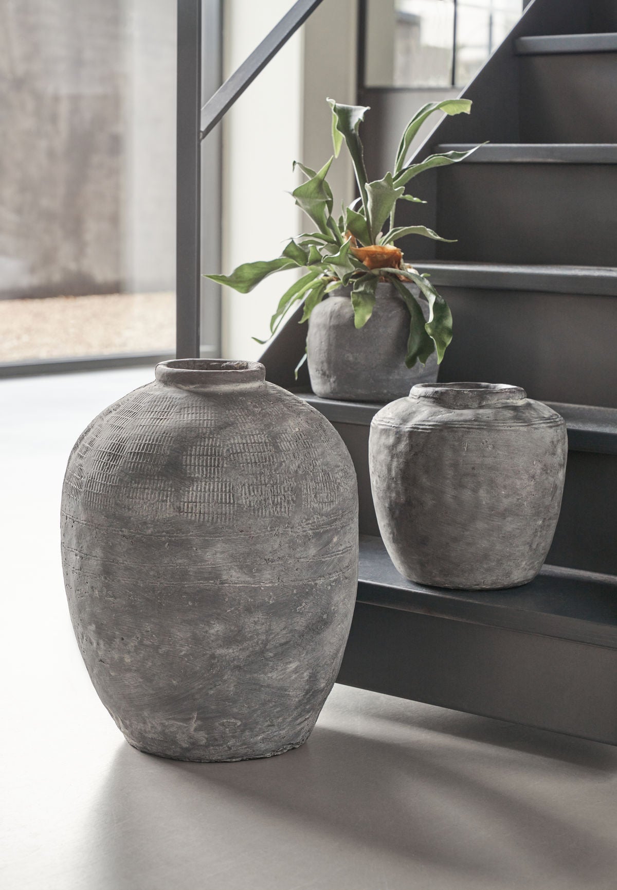 Grey Concrete Rustic Vase 31cm