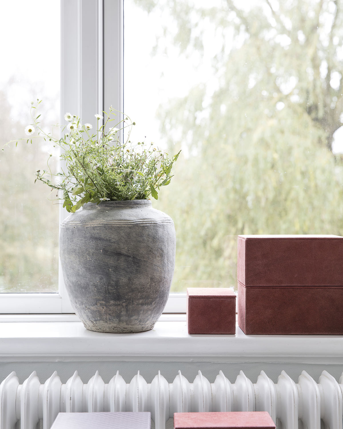 Grey Concrete Rustic Vase 31cm