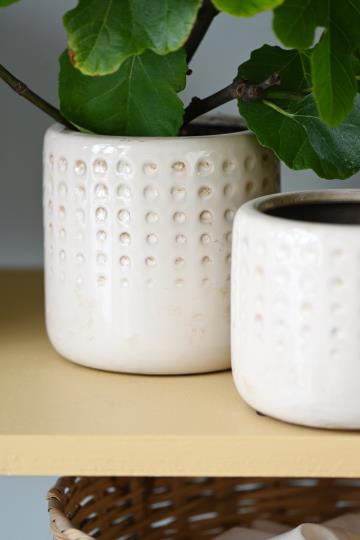 Frida Cream Glaze Plant Pot 14.5cm