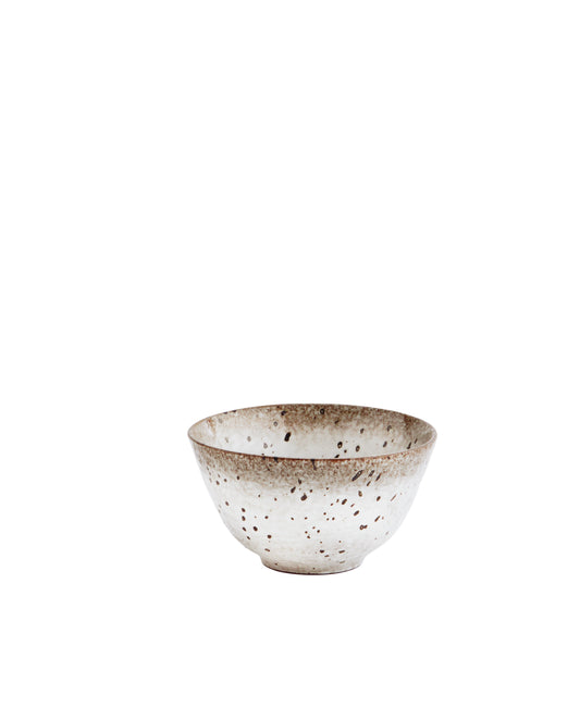 Off White/Brown Stoneware Bowl 12cm