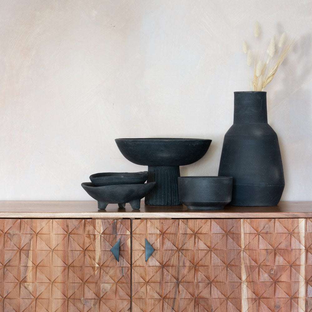 Kira Terracotta Black Vase 33.5cm