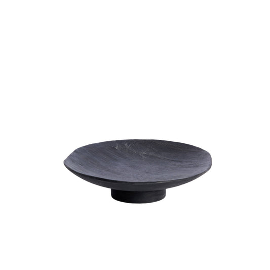 Yazi Dark Brown Wood Dish 22cm
