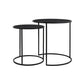 Side table glass black-matt S/2