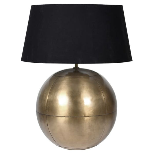 Gold Iron Ball Table Lamp with Black Shade