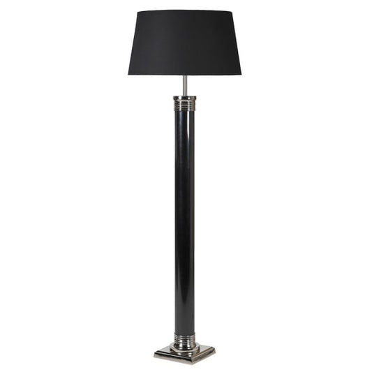 Black and Nickel Floor Lamp with Shade