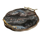 Marble Effect Flat Tray with Gold Edge & Handles