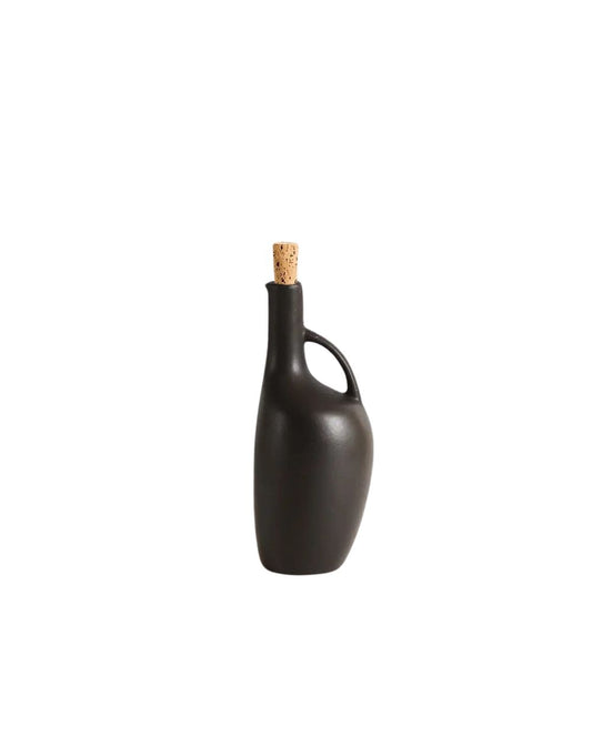 Black Stoneware Olive Oil Bottle 20cm