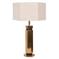 Gold Hexagonal Table Lamp with Linen Shade