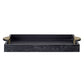 Black Wooden Tray with Gold Handles