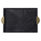 Black Wooden Tray with Gold Handles