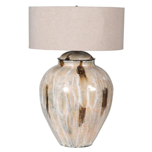 Coffee Enamel Table Lamp with Shade