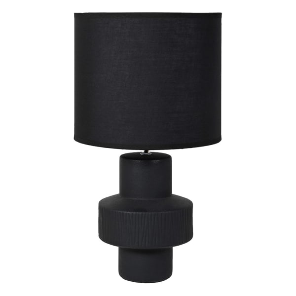 Black Cocoa Table Lamp with Linen Shade