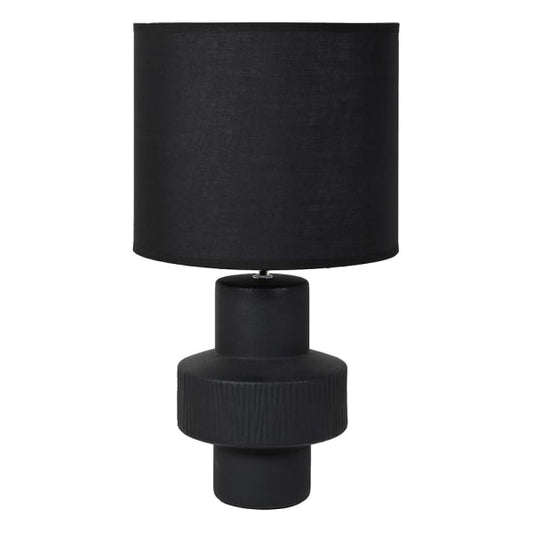 Black Cocoa Table Lamp with Linen Shade