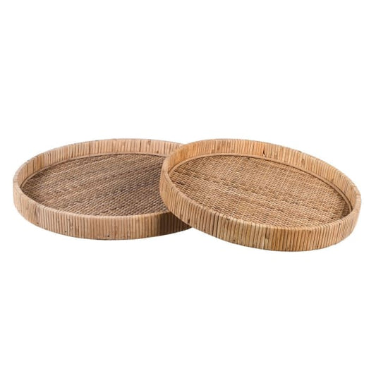 Medium Round Rattan Tray