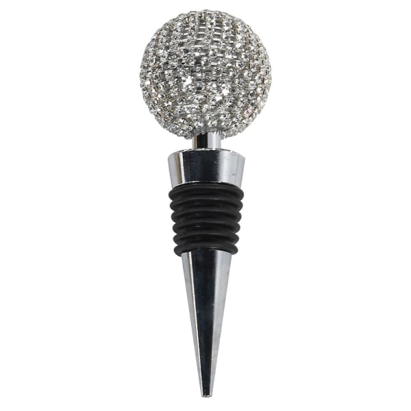 Silver Diamante Ball Bottle Stopper