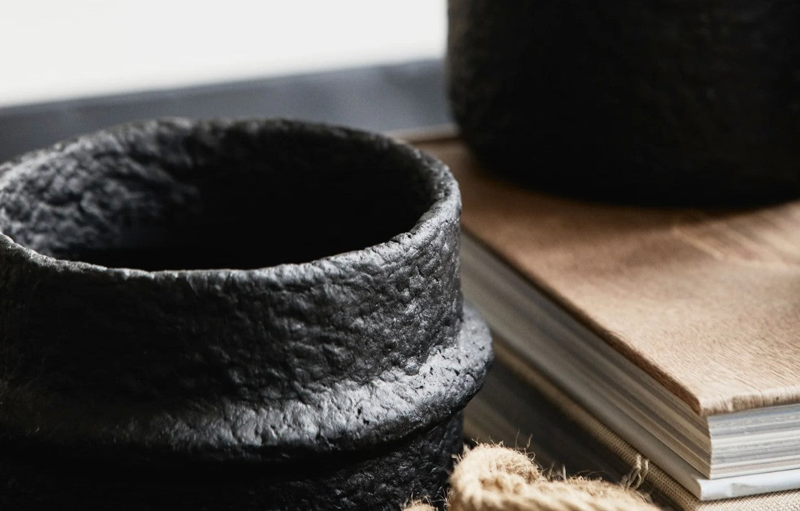 Black Cement Pot 12cm