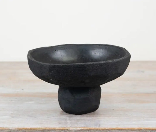 Black Cement Style Pot 23cm