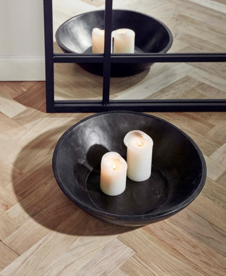 Wooden Round Black Dish 40cm