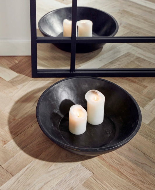 Wooden Round Black Dish 40cm