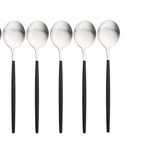 Black & Silver Spoon 13cm