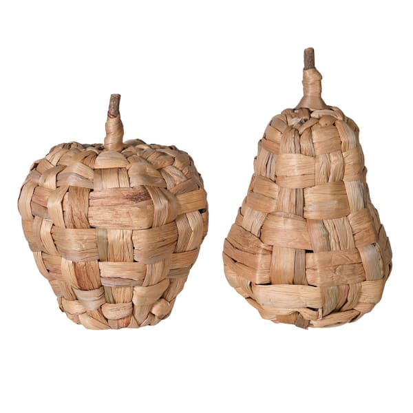 Set of 2 Woven Apple and Pear