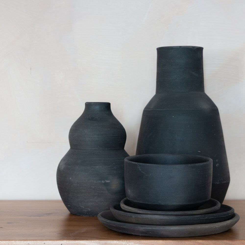Terracotta Black Vase 22cm