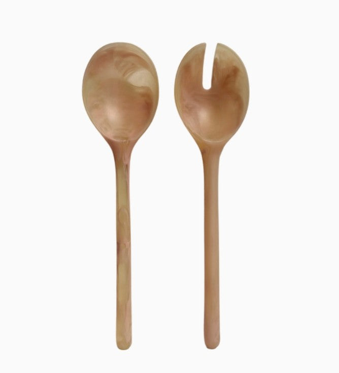 Coral Resin Salad Servers 29.5cm