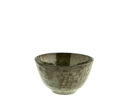 Green/Brown Stoneware Bowl 12cm