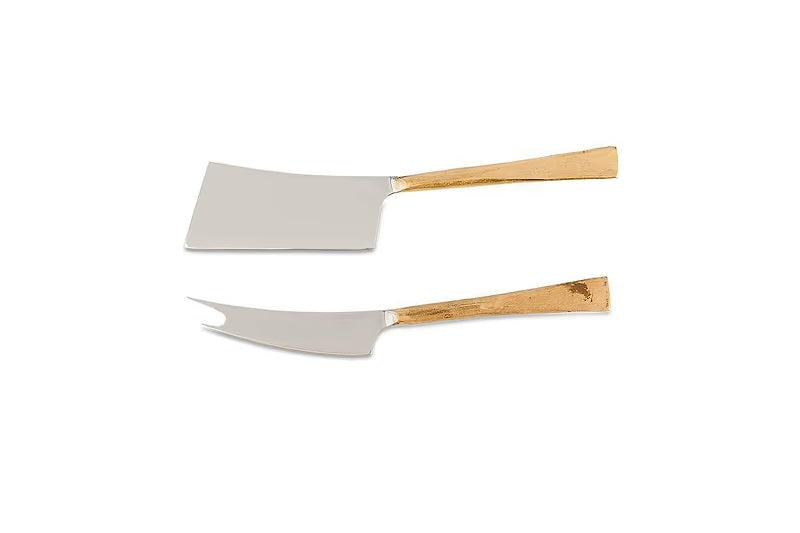 Brushed Gold Cheese Knife Set of 2 21cm