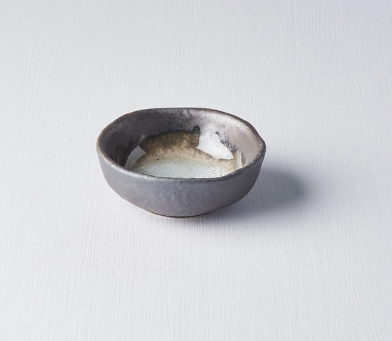 Grey Round Sauce Dish 8cm