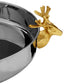 Round Silver Serving Tray gold stag handles