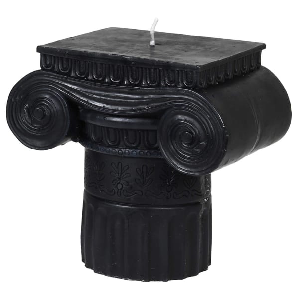 Large Black Roman Pillar Candle