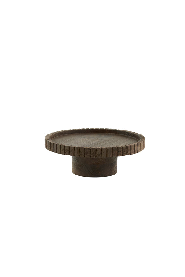 Dark Wood Cake stand On Base 28cm